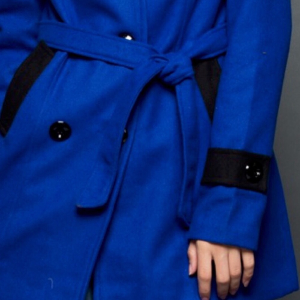 ✅NEW ARRIVAL➡️Royal Blue Color-block Peacoat - Picture 3 of 5